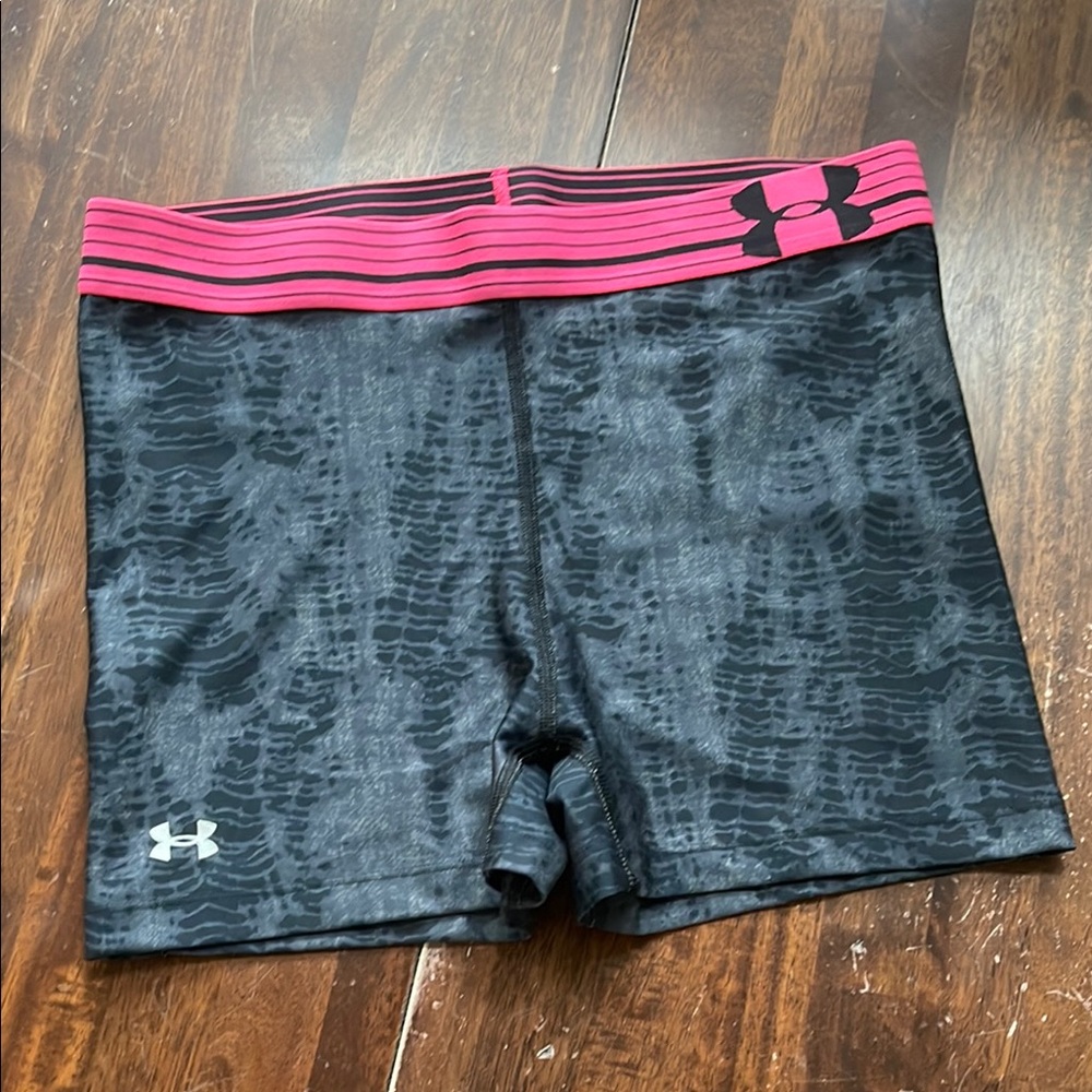 Under Armour Women's Compression Shorts HeatGear Spandex Black Grey Pink Sz M